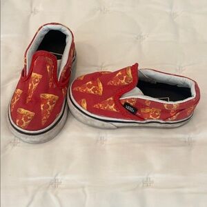 Vans toddler Red Pizza Print Slip-On Sneakers